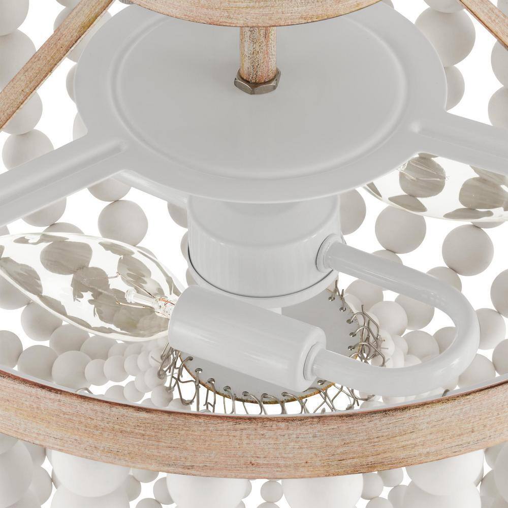 Hampton Bay Cayman 13 in. 2-Light Beaded Semi-Flush Mount Ceiling Light Fixture