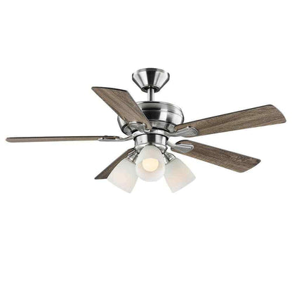 Hampton Bay Riley 44 in. Indoor LED Brushed Nickel Ceiling Fan w/ Light Kit