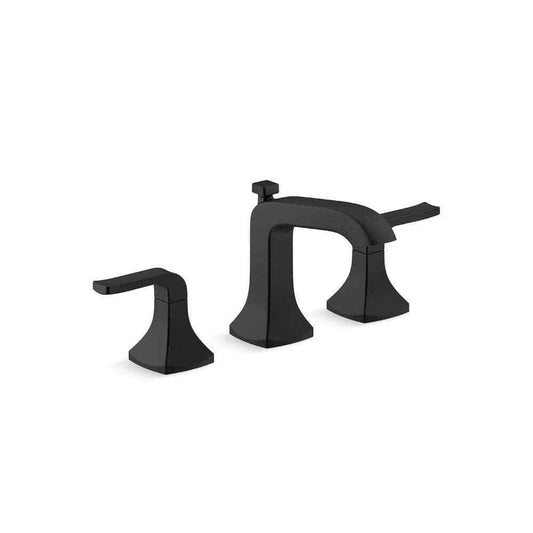 KOHLER Rubicon 8 in. 2-Handle Bathroom Faucet in Matte Black Valve Included