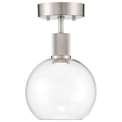 Access Lighting Port Nine 7.5 in. 1-Light Brushed Steel LED Semi-Flush Mount