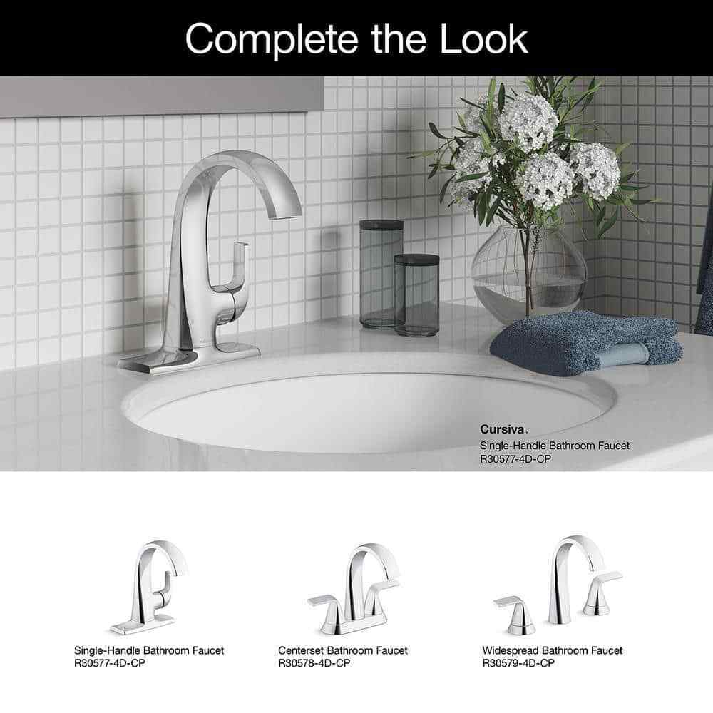 KOHLER Cursiva Single Handle Single Hole Bathroom Faucet in Polished Chrome