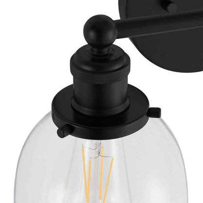 Home Decorators Evelyn 16.25 in.2-Light Matte Black Modern Bathroom Vanity Light