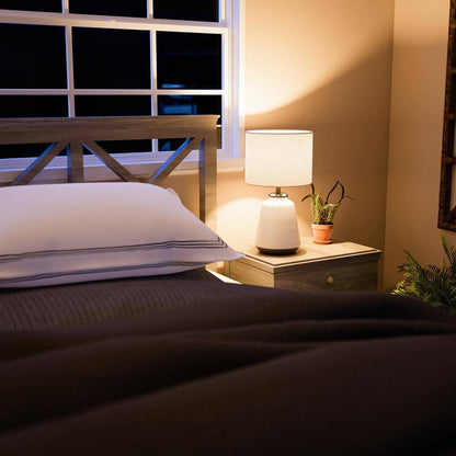 Hampton Bay Flynn 21.25 in. White Accent Lamp