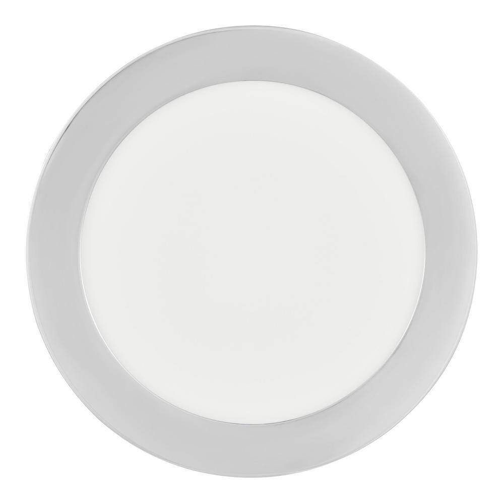 Home Decorators Calloway 15 in. Polished Nickel Integrated LED 5CCT Flush Mount
