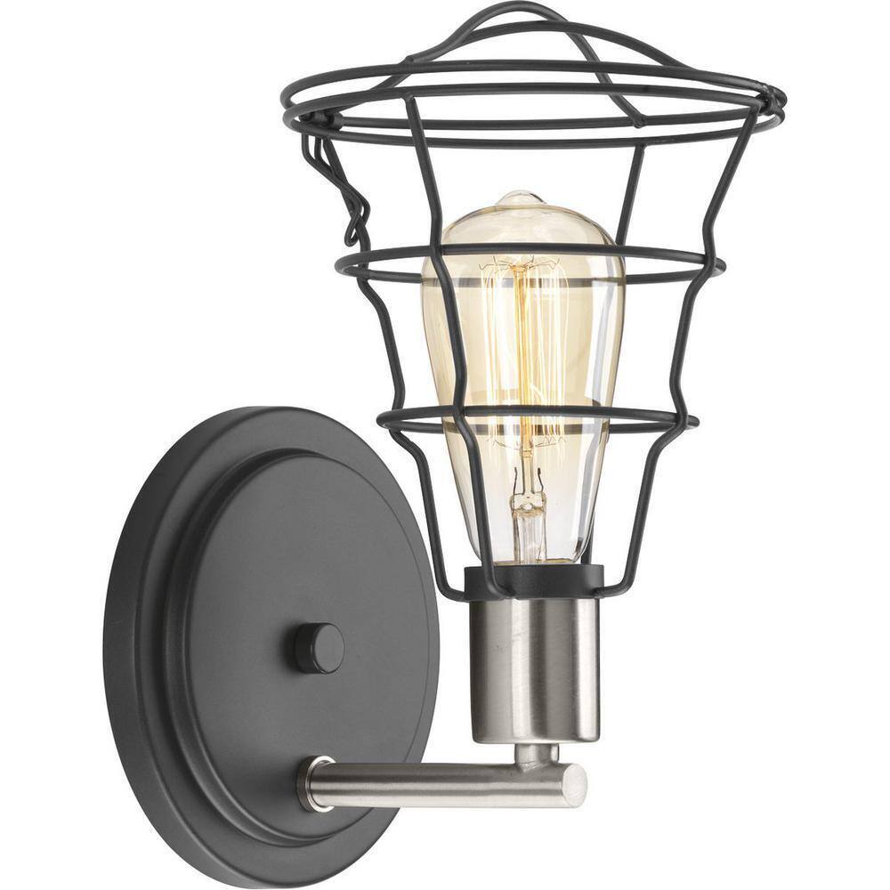 Progress Lighting Gauge Collection 1-Light Graphite Farmhouse Bath Vanity Light