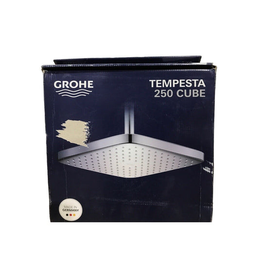 GROHE Tempesta 250 1-Spray Patterns Wall Mount Rain Shower Head Brushed Nickel