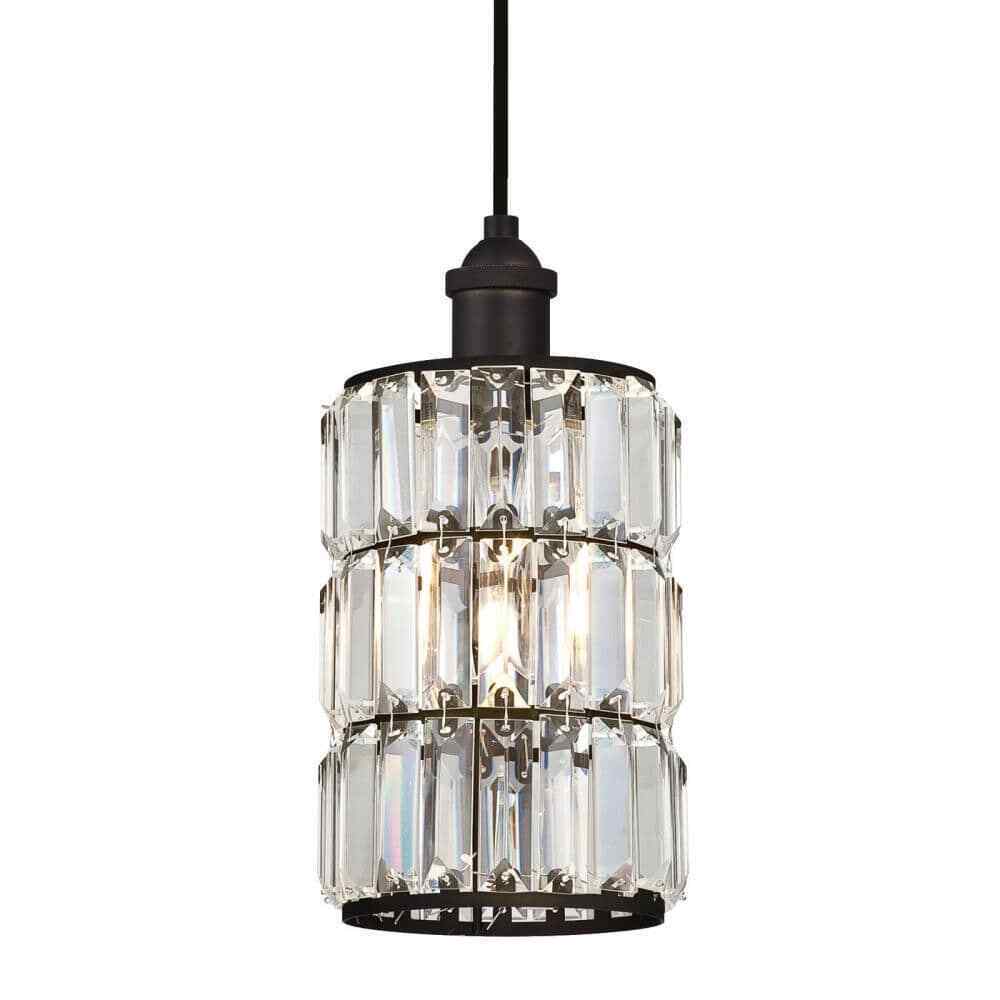 Westinghouse Sophie 1-Light Oil Rubbed Bronze Mini Pendant w/Crystal Prism Shade