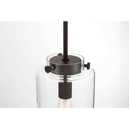 Hampton Bay Mullins 6.75 in.1-Light Oil Rubbed Bronze Mini Pendant Hanging Light