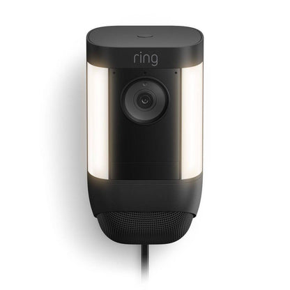 Ring Spotlight Cam Pro Plug-In - Smart Security Video Camera w/ LED Lights Black