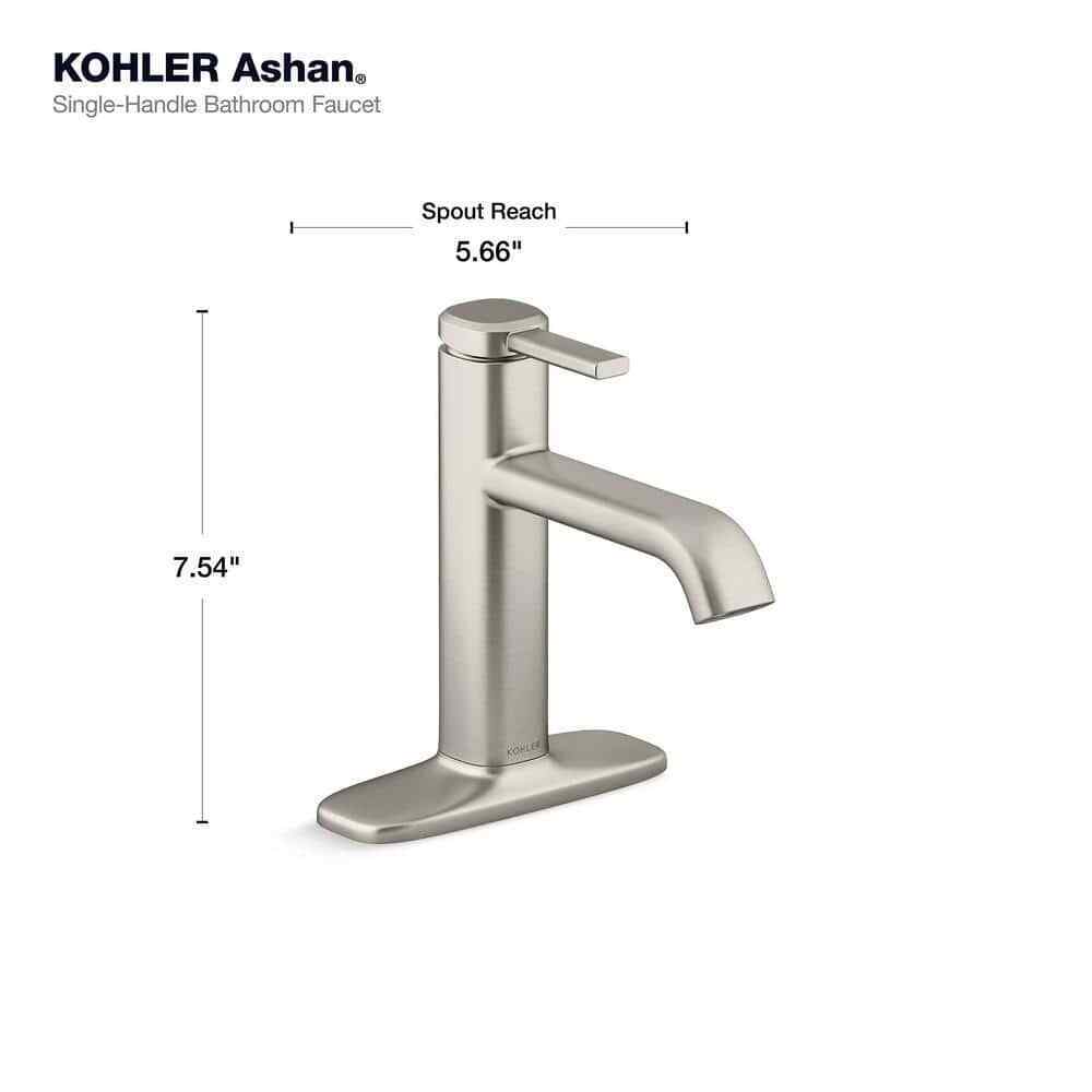 KOHLER Ashan Single Hole Single-Handle Bathroom Faucet in Vibrant Brushed Nickel