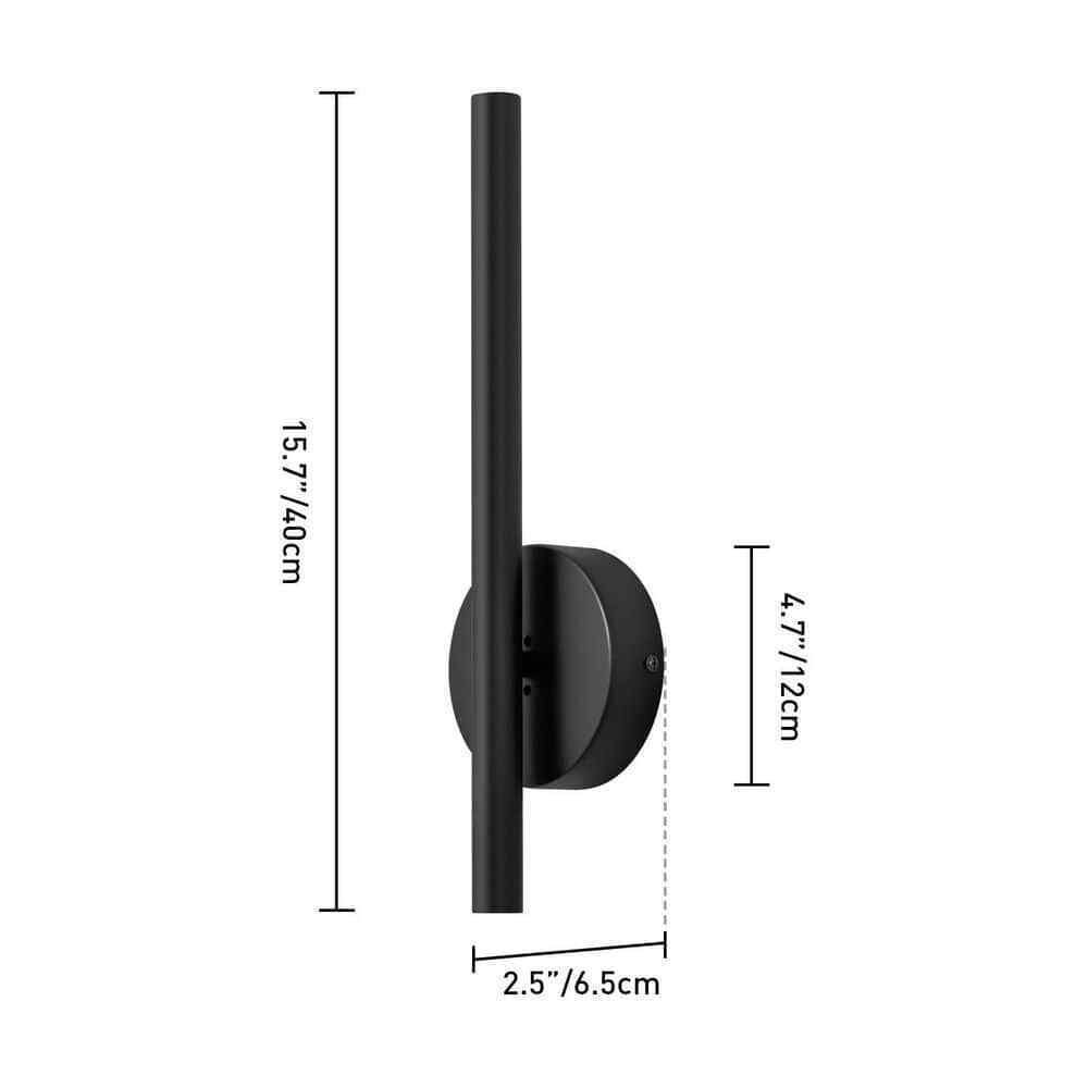 RRTYO Breshay 1-Light Black LED Wall Sconce with Light Bar