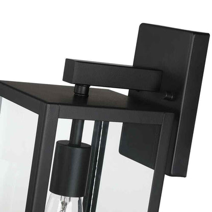 Hukoro Martin 17.25 in. Matte Black Finish Outdoor Wall Lantern Sconce 2-Pack