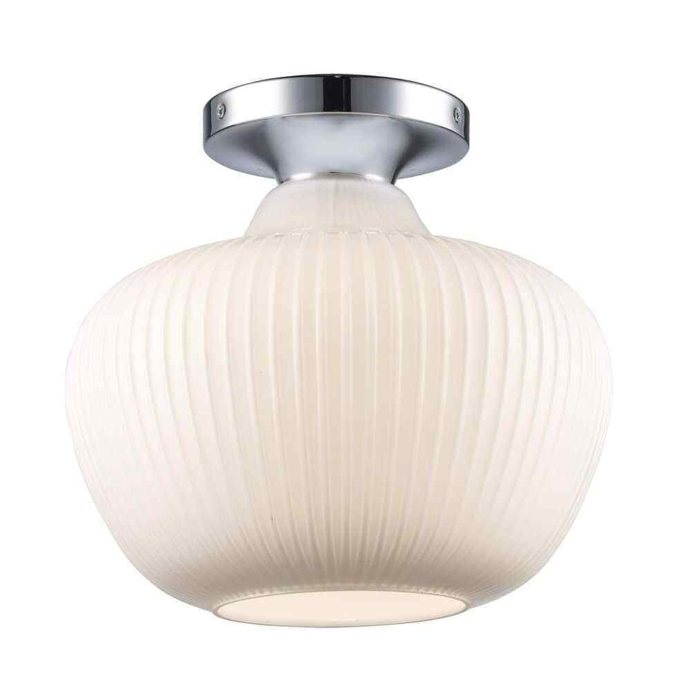 Home Decorators Pompton 12 in. Chrome Semi-Flush Mount Ceiling Light Fixture