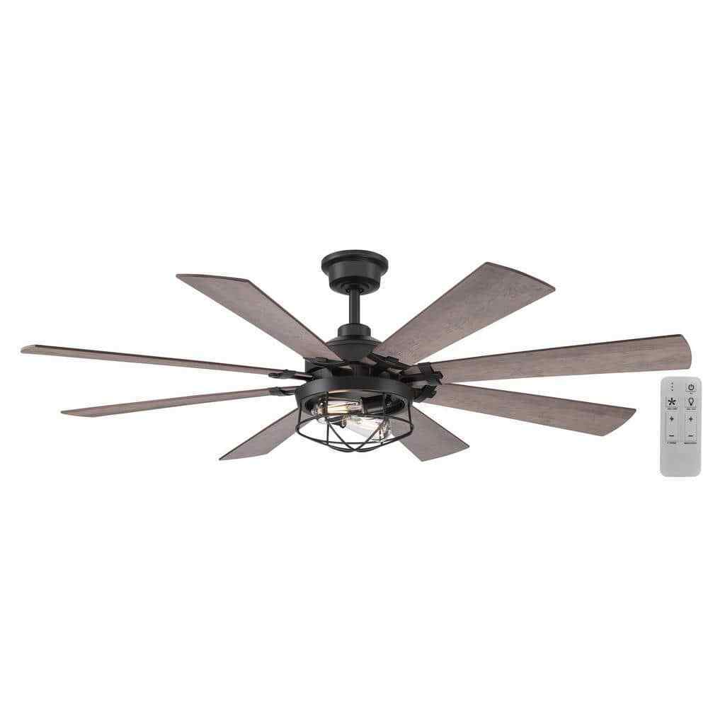 Hampton Bay Southbourne 60 in. LED Indoor Matte Black Ceiling Fan