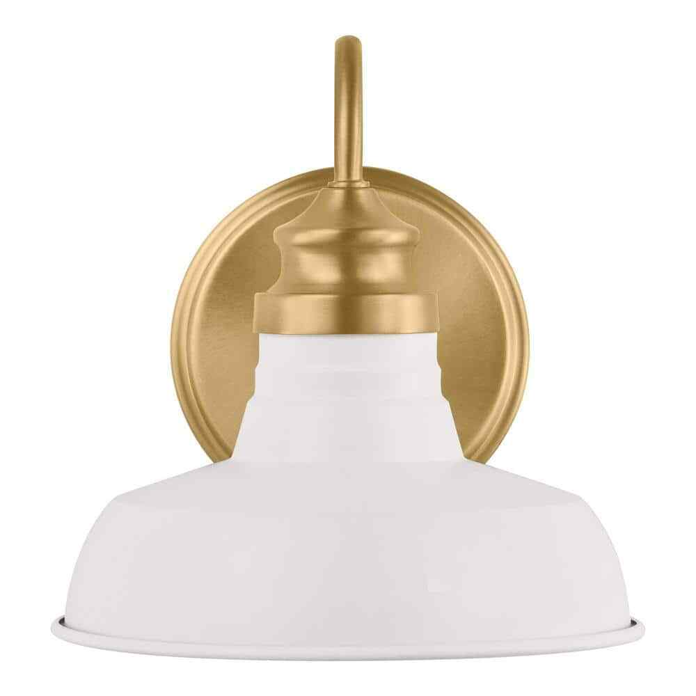 Hampton Bay Elmcroft 7.63 in. 1-light Brushed Gold Farmhouse Indoor Wall Sconce
