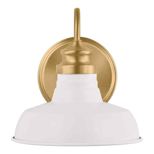 Hampton Bay Elmcroft 7.63 in. 1-light Brushed Gold Farmhouse Indoor Wall Sconce