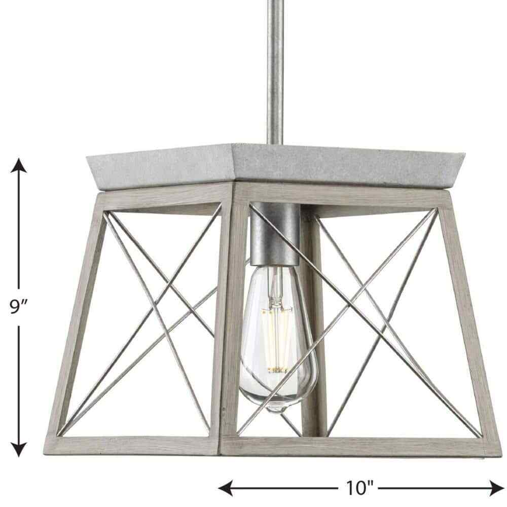 Progress Lighting Briarwood 1-Light Bleached Oak Kitchen Mini-Pendant Hanging