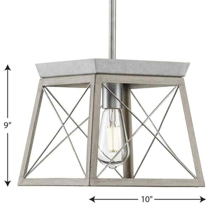 Progress Lighting Briarwood 1-Light Bleached Oak Kitchen Mini-Pendant Hanging