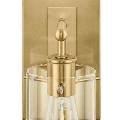 Hampton Bay Regan 4.5 in. 1-Light Brushed Gold Vanity Light w/ Clear Glass Shade