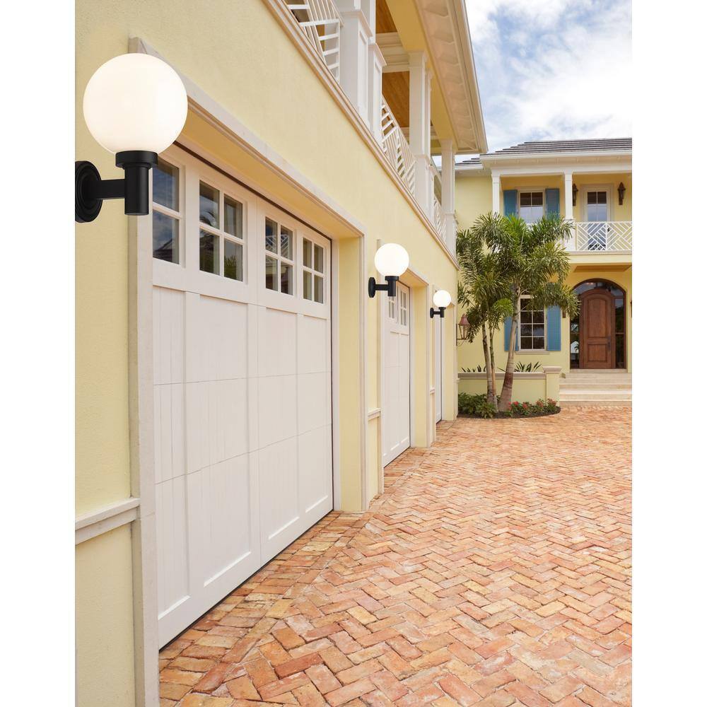 Laurent 1-Light Black Hardwired Cylinder Outdoor Wall Sconce 597M-BK