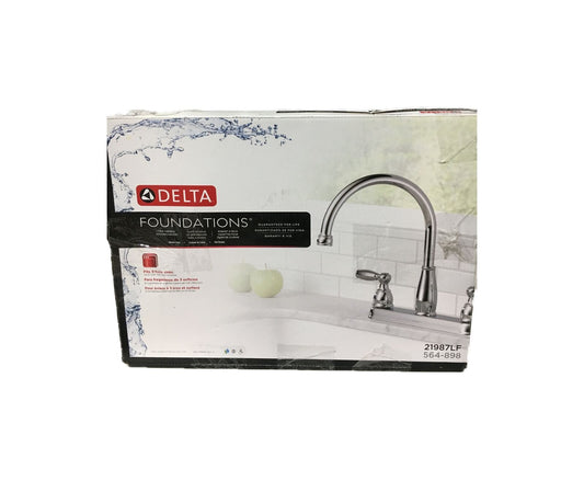 Delta Foundations 2-Handle Standard Kitchen Faucet in Chrome 21987LF