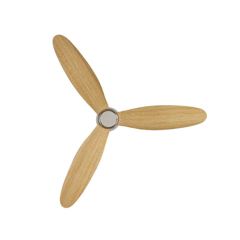 Radar 52 in. DC Ceiling Fan in Brushed Chrome with Teak Blades 21051901