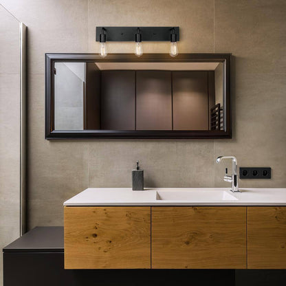 Hampton Bay Northvale 24 in. 3-Light Matte Black and Brass Bathroom Vanity Light