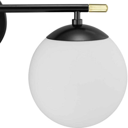 Progress Lighting Hartnett 8 in. 3-Light Matte Black Vanity Light
