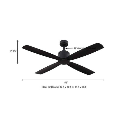 Home Decorators Collection Kitteridge 52 in. Indoor Matte Black Ceiling Fan