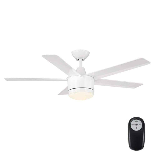 Home Decorators Merwry 48 in. LED Indoor White Ceiling Fan w/ Light Kit + Remote