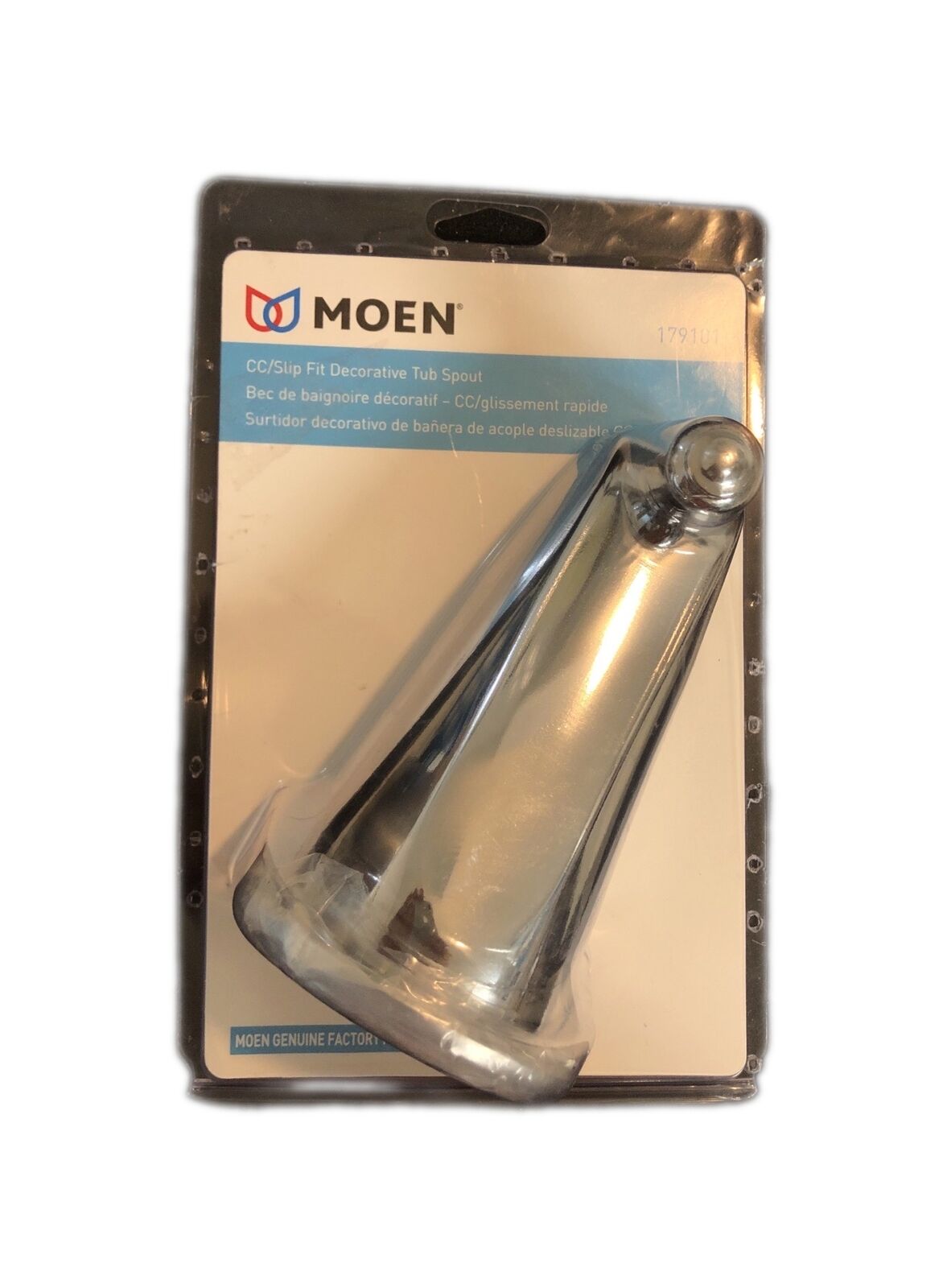 MOEN Decorative Metal Diverter Tub Spout in Chrome 179101