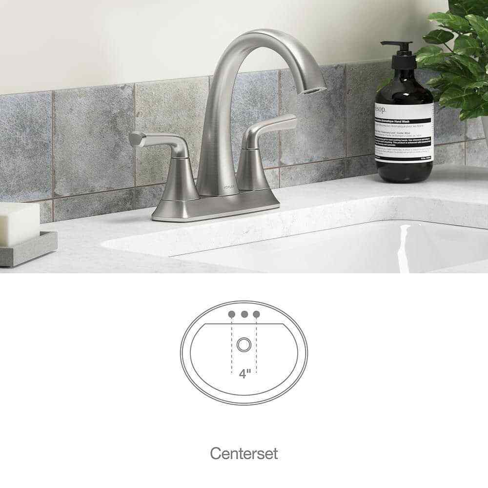 KOHLER Sundae 4" Centerset 2-Handles Bathroom Faucet in Vibrant Brushed Nickel