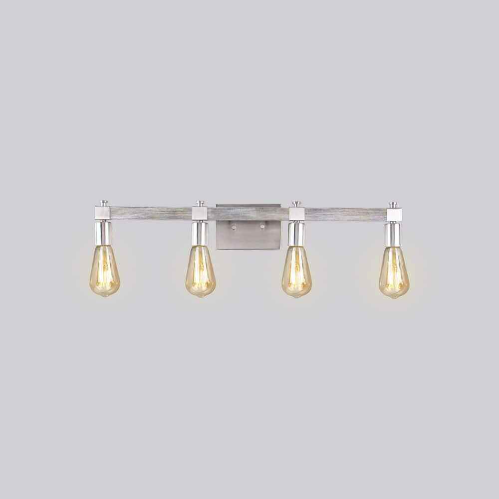 Eglo Westbury 30.8 in. 4-Light Vanity Light Nickel w/ Painted Grey Driftwood
