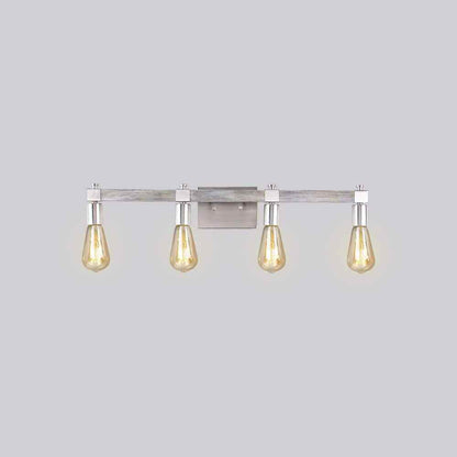 Eglo Westbury 30.8 in. 4-Light Vanity Light Nickel w/ Painted Grey Driftwood