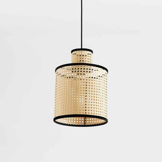 Vidalite Modern Bohemian 1-Light 2 Tier Mini Pendant Light PVC Rattan Shade