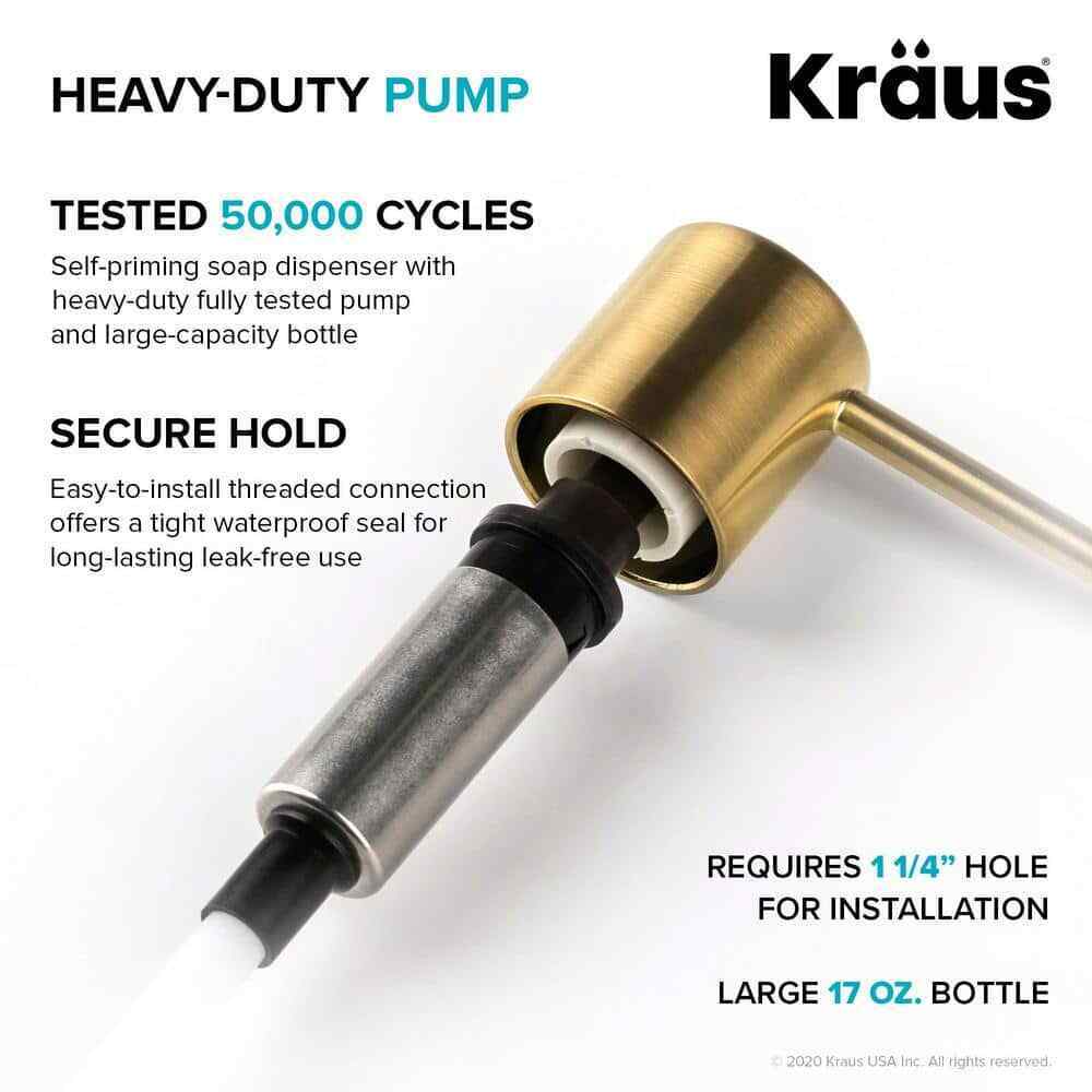 KRAUS Boden Kitchen Soap and Lotion Dispenser in Brushed Brass KSD-53BB