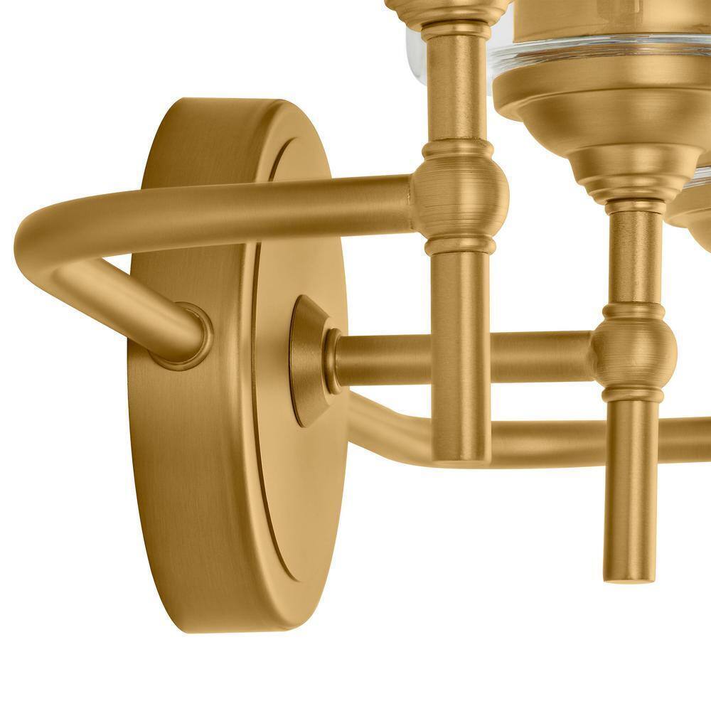 Home Decorators Ayelen 3-Light Matte Brass Modern Bathroom Vanity Light