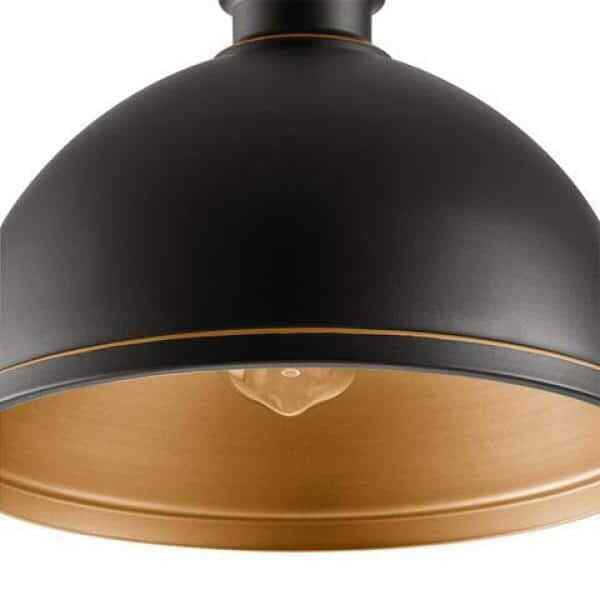 Hampton Bay Talullah 1-Light Oil Rubbed Bronze Pendant Lighting w/ Gold Interior