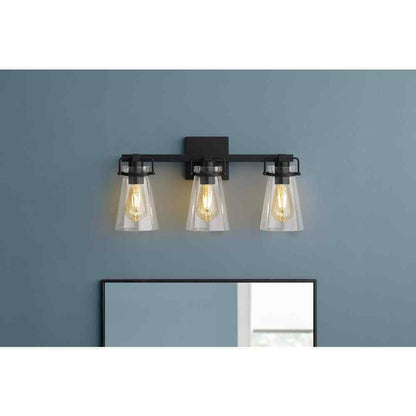 Home Decorators Collection Stonedale 20 in. 3-Light Black Vanity Light HDLI006