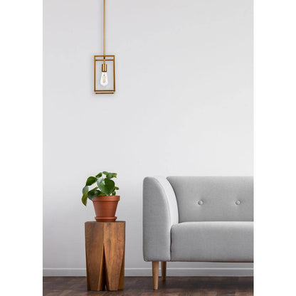 STANFORD LIGHTING Argenta 1-Light Antique Brass Cage Pendant