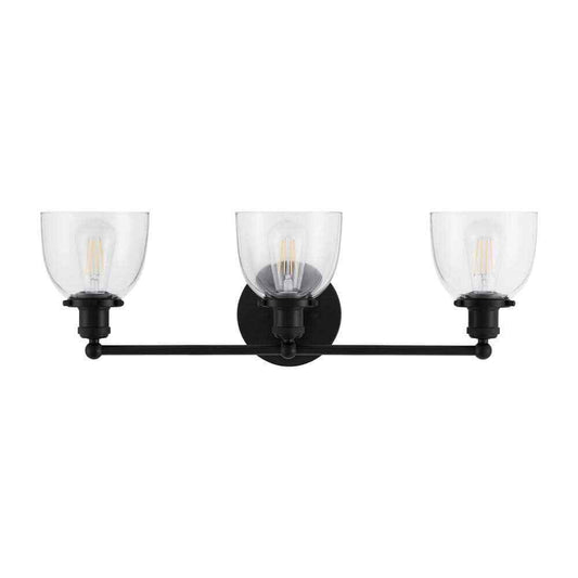 Home Decorators Collection Evelyn 26.75 in. 3-Light Matte Black Modern