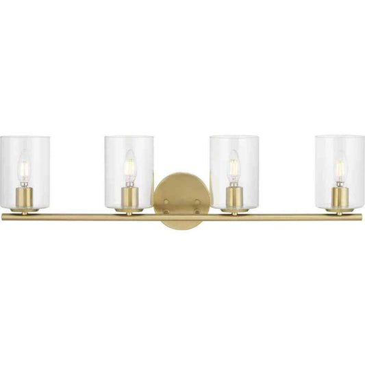 Hampton Bay Champlain 31.5 in. 4-Light Satin Brass Bathroom Vanity Light