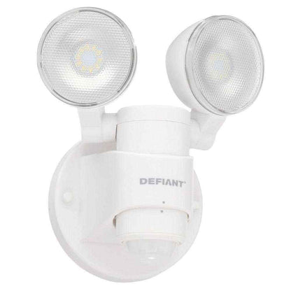 Defiant 1100 Lumen 180-Degree Integrated LED Two-Head White Outdoor Flood Light