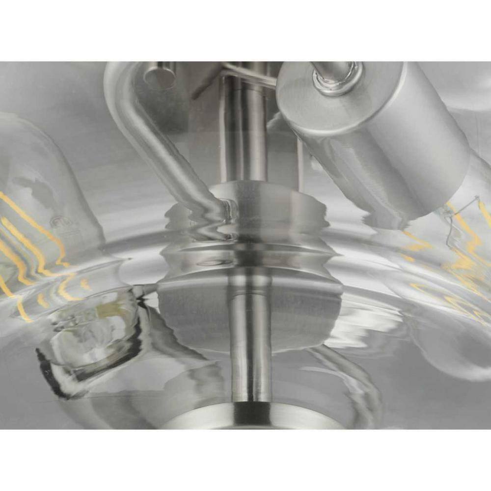 Home Decorators Knollwood 12 in. 2-Light Brushed Nickel Industrial Ceiling Light