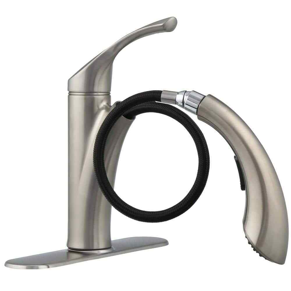 KOHLER Mistos Single-Handle Pull-Out Sprayer Kitchen Faucet In Stainless Steel