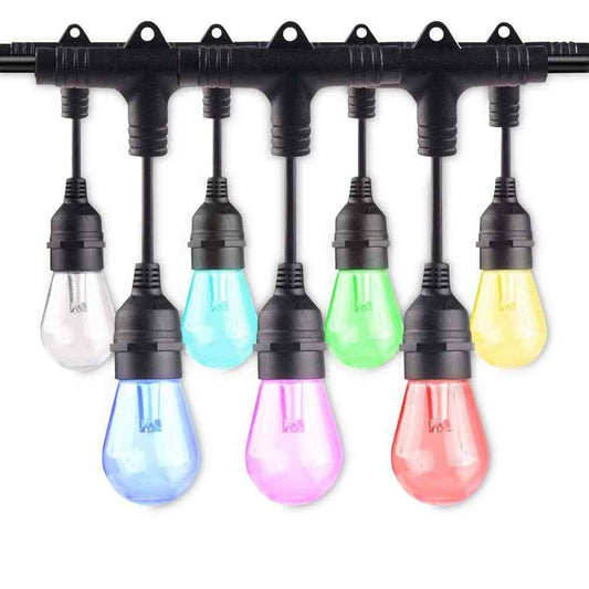 Bulbrite 36 ft. Plug-in S14 Shatter Resistant LED Smart Black String Light