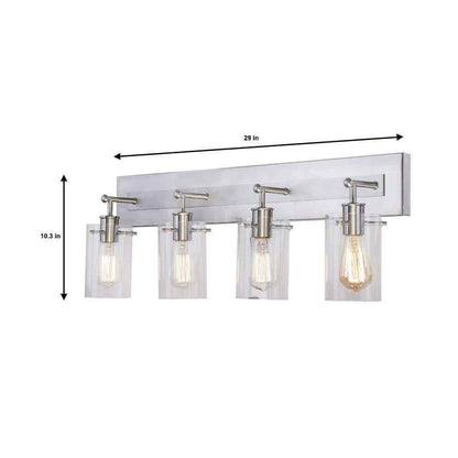 Hampton Bay Regan 29.13 in. 4-Light Brushed Nickel Bathroom Vanity Light