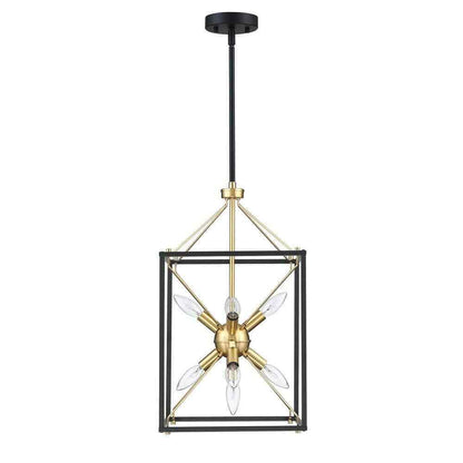 Hukoro Alfa 9-Light 12.2 in. Modern Rectangle Lantern Pendant Light