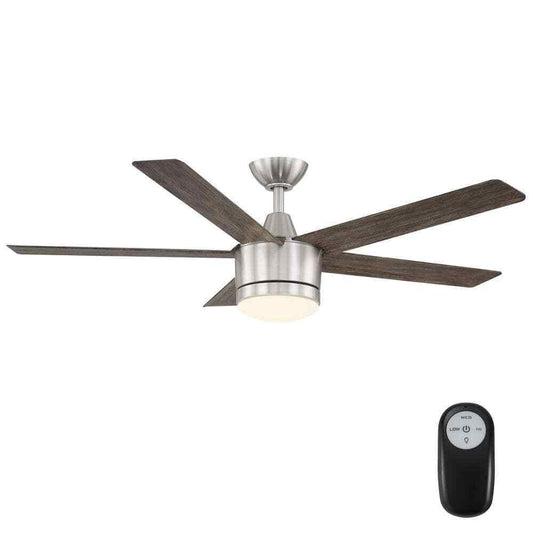 Home Decorators Merwry 52 in. Integrated LED Indoor Brushed Nickel Ceiling Fan