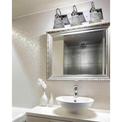 Volume Lighting Marti  Chrome Bath Vanity Light  w/ Ribbed Glass Bell Shades